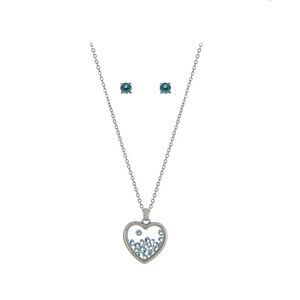 The Skyline Collection March Birthstone Blue Aquamarine Heart Jewelry Set